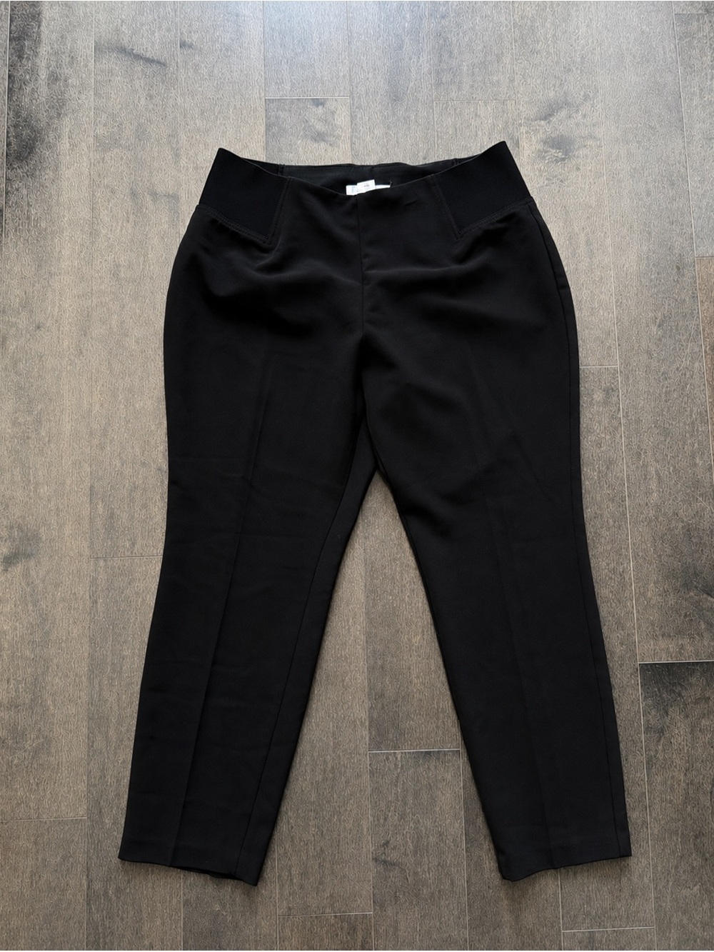 Tanjay Black Pull-On Straight leg Ankle Pants